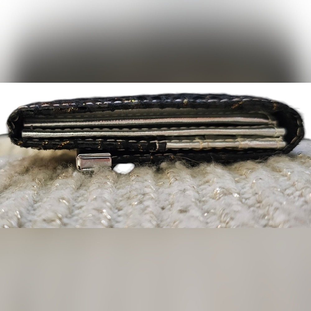 Depeche Mode New York - Black Studded Slim Wallet Clutch Crocodile Patte… - Picture 8 of 9